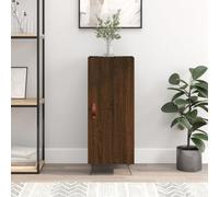 HETFTJN Buffet marron - Pieds en métal de chêne - 34,5 x 34 x 90 cm - Armoire d'appoint moderne avec 3 compartiments - Porte anti-poussière - Pour salon, cuisine, couloir, chambre à coucher