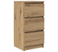 HETFTJN Buffet Meuble de Rangement 3 Tiroirs en Bois d'Ingénierie, Petit Buffet d'Appoint pour Salon, Entrée, Bureau et Salle à Manger, Chêne Artisanal, 37,5 x 35 x 76 cm