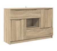 HETFTJN Buffet Meuble de Rangement Bas pour Salon et Salle à Manger, Bahut Moderne en Bois d'Ingénierie avec 2 Portes et 1 Tiroir, Style Contemporain, Chêne Sonoma, 65,5 x 30 x 100 cm