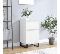HETFTJN Buffet moderne - Blanc - 40 x 35 x 70 cm - En bois avec pieds en fer - Commode de rangement pour salon, couloir, cuisine - Rangement compact dans un style cottage intemporel