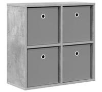 HETFTJN Buffet Salon avec 4 Tiroirs Commode Basse Gain de Place en Bois d'Ingénierie Petit Meuble de Rangement Design Moderne pour Entrée Bureau Appartement Gris Béton 59,5 x 27 x 57 cm