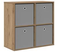 HETFTJN Buffet Salon avec 4 Tiroirs Commode Rangement en Bois d'Ingénierie Chêne Artisanal Meuble Bas Moderne pour Bureau et Entrée Petit Appartement et Loft 68,5 x 32 x 67 cm