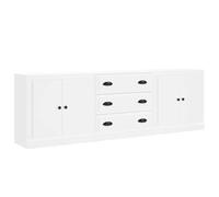 HETFTJN Buffets 3 pcs Blanc en Bois d'Ingénierie, Grand Meuble de Rangement Salon, Commode Basse Intemporelle pour Entrée et Salle à Manger, Buffet Long Design Moderne, 210 x 35,5 x 67,5 cm