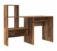 HETFTJN Bureau avec Rangement Bois d'Ingénierie, Table Informatique pour Télétravail et Études, Grand Bureau Rectangulaire Moderne pour Salon, Bois Ancien, 131,5 x 50 x 106,5 cm