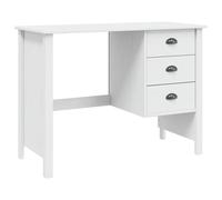 HETFTJN Bureau blanc en pin massif 100 x 45 x 74 cm avec 3 tiroirs - Design moderne - Robuste et durable - Pour la maison, le bureau, la chambre à coucher et la chambre d'adolescent