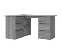 HETFTJN Bureau d'angle gris Sonoma 145 x 100 x 76 cm avec espace de rangement en bois - Design moderne - Robuste - Durable - Pour la maison, le bureau, les jeux, la chambre d'adolescent