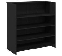 HETFTJN Bureau de Réception avec Comptoir d'accueil et Étagères, Meuble de Caisse en Bois d'Ingénierie pour Salon de Beauté, Clinique et Bureau, Chêne Noir, 100x50x103,5 cm