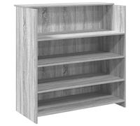 HETFTJN Bureau de Réception avec Comptoir Intégré, Banque d'accueil en Bois d'Ingénierie pour Bureau et Commerce, Comptoir de Caisse Moderne, 100x50x103,5 cm, Gris Sonoma