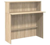 HETFTJN Bureau de Réception Chêne Sonoma 100x50x103,5 cm, Comptoir de Caisse en Bois d'Ingénierie avec Étagères de Rangement pour Bureau, Accueil, Clinique et Salon de Beauté