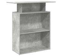 HETFTJN Bureau de Réception Gris Béton 100x40x104 cm, Banque d'accueil en Bois d'Ingénierie avec Comptoir Intégré et Étagère de Rangement pour Commerce Salon Clinique Bureau