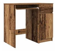 HETFTJN Bureau d'ordinateur en bois recyclé 86 x 49 x 76 cm avec tiroir et étagère, robuste, durable, look vintage, pour maison, bureau, salon et chambre d'adolescent