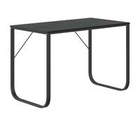 HETFTJN Bureau d'ordinateur Noir 110x60x73 cm, Table de Bureau Industrielle en Métal et Bois Aggloméré, Table de Travail Informatique Compacte pour Maison et Bureau