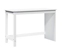 HETFTJN Bureau en Bois de Pin Massif Blanc 112 x 50 x 75 cm, Table de Travail Rectangulaire Finition Mate, Meuble Minimaliste pour Télétravail, Étude, Chambre et Salon