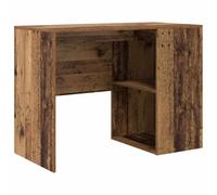 HETFTJN Bureau Informatique en Bois d'Ingénierie, Table de Travail avec Étagère de Rangement, Console Moderne pour Ordinateur et Télétravail, 102 x 50 x 75 cm, Bois Ancien