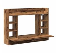 HETFTJN Bureau Mural Gain de Place en Bois d'Ingénierie, Table Informatique Suspendue avec Étagères de Rangement, Console de Travail Moderne, Bois Ancien, 105 x 48 x 75 cm