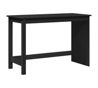 HETFTJN Bureau Noir 112 x 50 x 75 cm en Bois de Pin Massif, Table de Travail Rectangulaire Mate pour Télétravail, Bureau d'Étude Minimaliste pour Ordinateur Portable et Salon