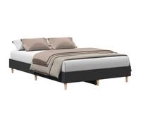 HETFTJN Cadre de Lit 120x190 cm avec Sommier à Lattes, Structure de Lit en Bois d'Ingénierie et Eucalyptus Massif, Support Robuste pour Chambre à Coucher, Noir