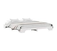 HETFTJN Cadre de Lit 200x200 cm en Bois de Pin Massif Blanc, Structure de Lit Double Empereur avec Sommier à Lattes Intégré, Design Moderne et Minimaliste pour Chambre Adulte