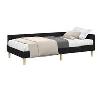 HETFTJN Cadre de lit d'angle, 2 pièces, en tissu vert, 194 x 94 x 57 cm, design moderne, construction robuste en contreplaqué, respirant, pour chambre d'adolescent, chambre à coucher, appartement