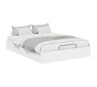 HETFTJN Cadre de lit Ottoman avec Coffre de Rangement Intégré, Lit Coffre 120 x 193 cm en Bois d’Ingénierie pour Chambre Adulte et Ado, Sommier Non Requis, Supporte 240 kg, Blanc