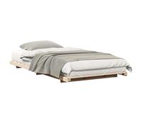 HETFTJN Cadre de lit Plateforme en Bois de Pin Massif Marron, Structure de Lit 80 x 210 cm pour Matelas 80 x 200 cm, Design Minimaliste Moderne et Gain de Place pour Chambre