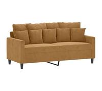 HETFTJN Canapé 2 Places en Velours Marron, Petit Canapé de Salon Moderne 158 x 77 x 80 cm avec Structure en Métal, Divan Confortable pour Séjour, Bureau et Lecture
