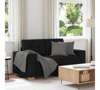 HETFTJN Canapé 2 places, noir, 160 x 77 x 82 cm, lit d'invité, en 100 % polyester, cadre en bois et acier