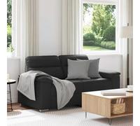 HETFTJN Canapé 2 places noir 160 x 81 x 84 cm en cuir synthétique avec accoudoirs larges, corps robuste, design moderne, pour salon, bureau, salon