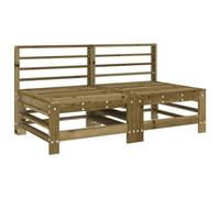 HETFTJN Canapé Central de Jardin en Bois de Pin Lot de 2, Siège Modulaire Sectionnel pour Terrasse Patio et Balcon, Fauteuil d'Extérieur sans Coussin, 57,5 x 63,5 x 60 cm