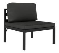 HETFTJN Canapé Central de Jardin Modulaire en Aluminium, Fauteuil de Salon Extérieur et Intérieur avec Coussins Anthracite Épais, Siège Sectionnel Flexible pour Terrasse et Balcon