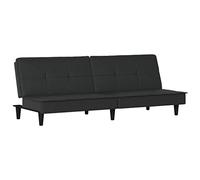 HETFTJN Canapé Convertible 3 Places en Tissu Noir, Canapé-Lit de Jour avec Dossier Réglable et Structure en Contreplaqué, Banquette Clic-Clac Moderne pour Salon et Chambre, 200x89x70 cm