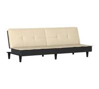 HETFTJN Canapé Convertible Crème 3 Places en Tissu, Banquette Lit d'Appoint Réglable pour Salon et Chambre d'amis, Clic-Clac avec Structure en Contreplaqué, 200 x 100 x 33 cm