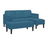 HETFTJN Canapé d'angle Modulable 5 Places, Ensemble de Canapés L-Shaped en Polyester Bleu avec Pouf Repose-Pied, Canapé Sectionnel Moderne pour Salon, Structure en Bois d'Ingénierie