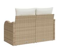 HETFTJN Canapé de jardin beige - 121 x 62 x 69 cm - En rotin synthétique - Résistant aux intempéries - Mini canapé d'extérieur compact pour balcon, terrasse et petit jardin