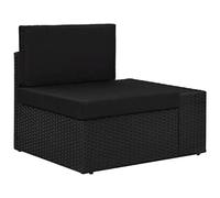 HETFTJN Canapé de jardin gauche - Module d'angle gauche - En rotin synthétique - Noir - 78,5 x 65,5 x 52 cm - Avec accoudoirs - Design moderne - Robuste et durable - Pour balcon, terrasse et salon