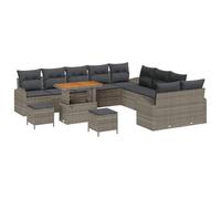 HETFTJN Canapé de jardin gris 90 x 55 x 71 cm en rotin synthétique avec espace de rangement résistant aux intempéries, mini canapé pour terrasse, balcon, extérieur