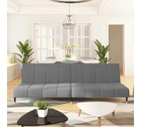 HETFTJN Canapé-lit 2 places en velours gris clair - 200 x 84,5 x 69 cm - Rabat à clic - 110 kg - Lit d'appoint