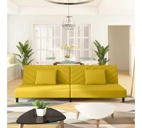 HETFTJN Canapé-lit 2 places - En velours jaune - 200 x 84,5 x 69 cm - Design moderne avec fonction de couchage 2 en 1 - Cadre en bois robuste - Peu encombrant - Pour salon, chambre d'adolescent
