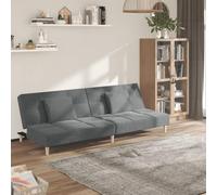 HETFTJN Canapé-lit 2 places - Gris foncé - 200 x 84,5 x 69 cm - Tissu 100 % polyester - Pliable - 200 x 100 x 32 cm - Avec 2 coussins - Structure en bois robuste - Design moderne pour salon, chambre
