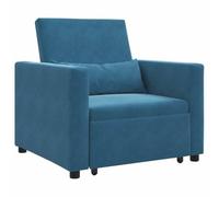 HETFTJN Canapé-Lit Convertible 3 en 1 en Velours Bleu - Fauteuil Clic-Clac Simple et Ajustable avec Roues et Cadre en Acier pour Salon, Bureau et Chambre d'amis, 90x165x87 cm