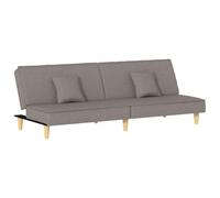 HETFTJN Canapé-Lit Convertible en Tissu Taupe, Banquette Clic Clac Ajustable avec 2 Oreillers, Canapé de Salon Modulable et Confortable pour Invités, 200 x 89 x 70 cm