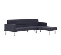 HETFTJN Canapé-Lit en L Gris Foncé, Canapé Convertible Clic Clac en Polyester, Canapé d'angle Modulable avec 2 Positions Réglables et Pieds Chromés pour Salon, 218 x 155 x 69 cm