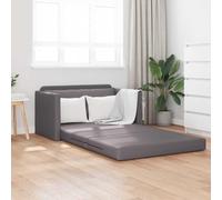 HETFTJN Canapé-lit, gris, 124 x 71 x 78 cm, moderne, compact, en cuir synthétique, avec cadre en bois, confortable et durable, pour salon, chambre d'adolescent, balcon