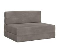 HETFTJN Canapé-Lit Pliant Gris Clair 190 x 100 x 15 cm - Chauffeuse 1 Place en Velours et Mousse - Lit d'Appoint Convertible Gain de Place pour Chambre et Salon