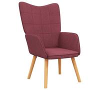 HETFTJN Chaise de Relaxation Rouge Bordeaux - Fauteuil de Salon Élégant en Tissu Rembourré avec Pieds en Bois Massif et Cadre en Acier - Siège Confortable pour Bureau, Chambre et Coin Lecture