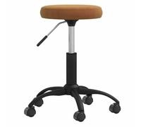 HETFTJN Chaise de Salle à Manger Pivotante en Velours Marron - Tabouret de Cuisine Réglable en Hauteur avec Roulette et Vérin à Gaz - Siège Confortable pour Bar et Coin Repas Comptoir