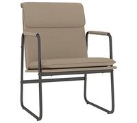 HETFTJN Chaise Longue Cappuccino 55x64x80 cm - Fauteuil de Salon Design en Similicuir et Métal - Chaise de Relaxation Confortable pour Chambre, Bureau et Espace Détente