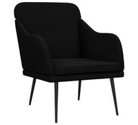 HETFTJN Chaise longue noire 63 x 76 x 80 cm - Tissu polyester - Structure en métal - Rembourré - Avec accoudoirs - Pour salon, chambre à coucher, balcon