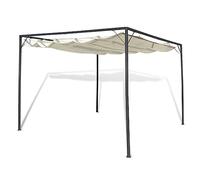 HETFTJN Chapiteau de Jardin avec Auvent Rétractable 3x3x2,3 m, Pergola en Acier avec Toit Coulissant en Polyester, Tonnelle Ombrage pour Terrasse et Événements Extérieurs
