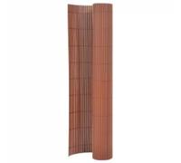 HETFTJN Clôture de jardin double face 90 x 400 cm marron en PVC robuste, résistant aux UV, facile à découper pour délimitation de parterres, brise-vue, terrasse et balcon, design moderne pour